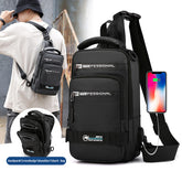 Multifunction Bags For Men Nylon Backpack Crossbody Shoulder Bag With USB Charging